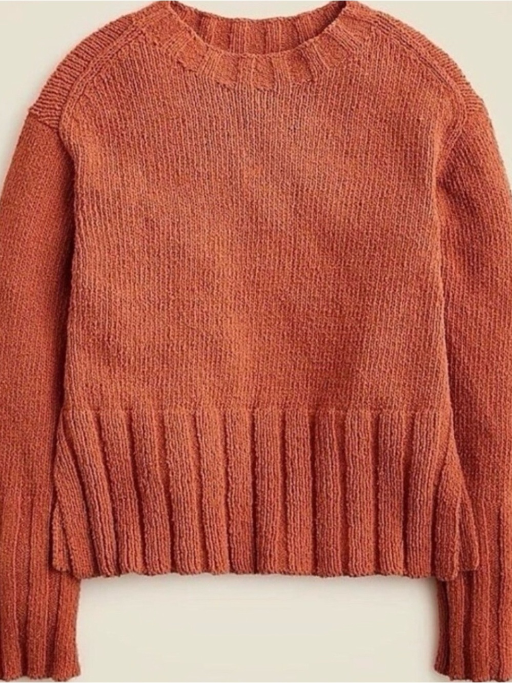 J.Crew Marina textured cotton sweater- Toasted Paprika - M - NWOT